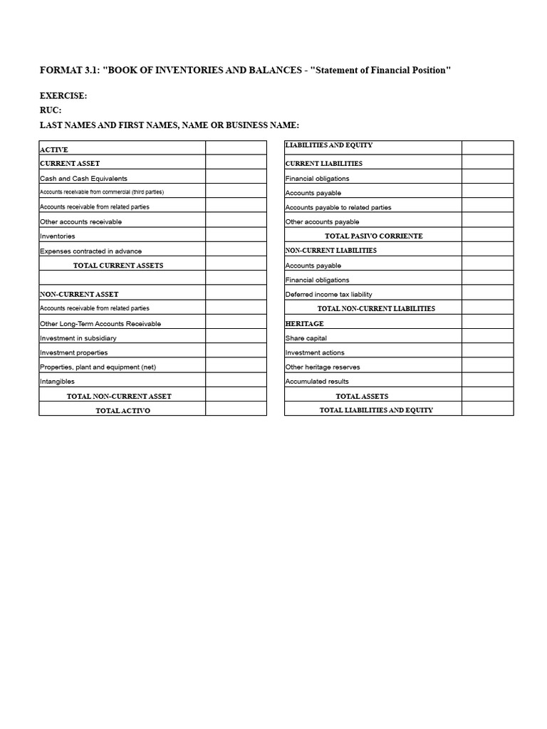 Format 3.1 Inventory and Balance Book | PDF