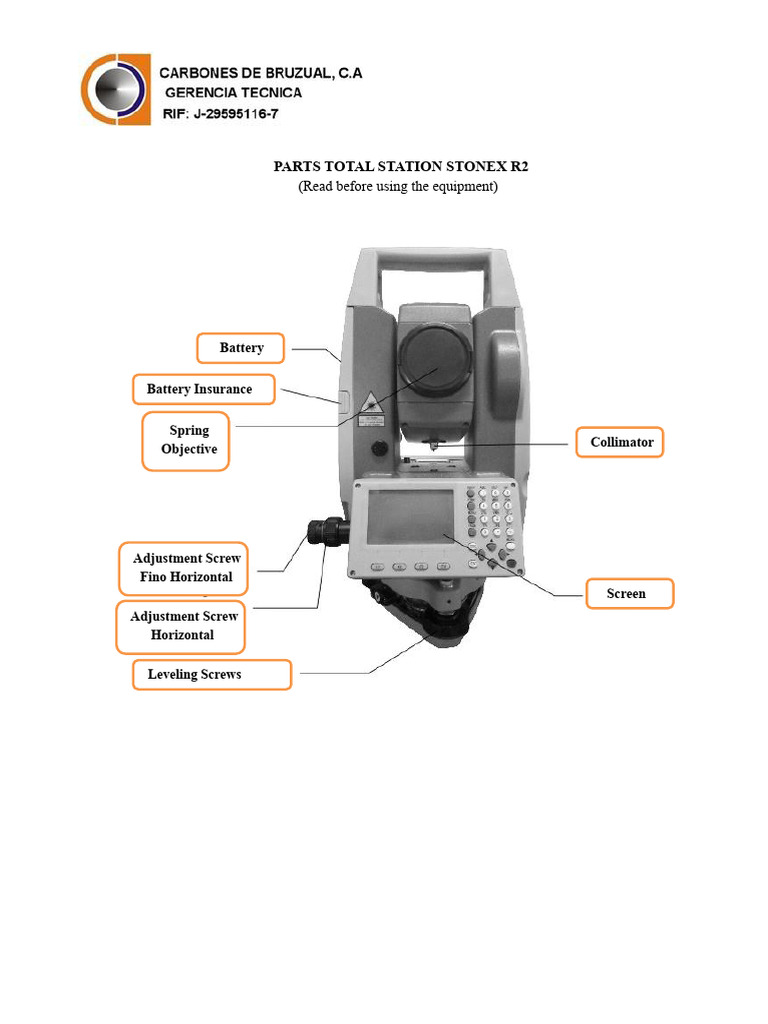 Total Station Stonex R2 Parts Guide | PDF