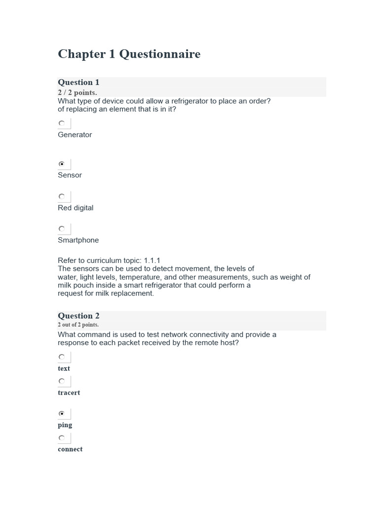 IoT and Programming Concepts Quiz | PDF | Cisco Certifications ...