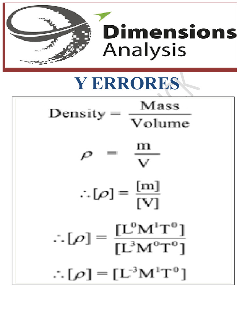 Análisis Dimensional y Errores en Física | PDF | Medición | Dimensión