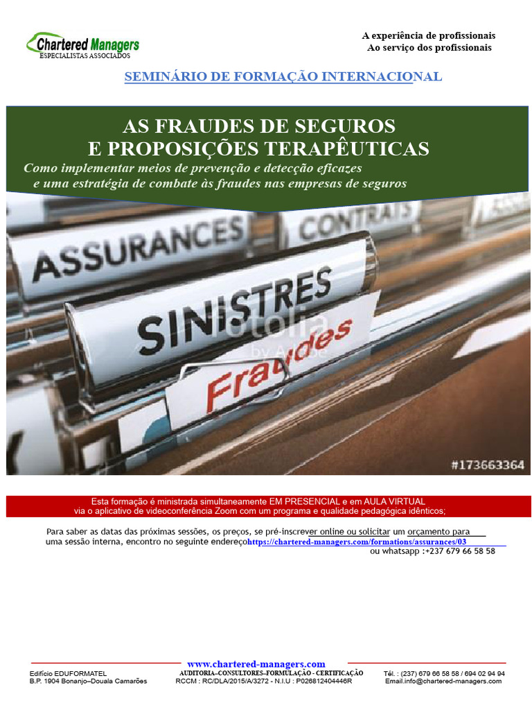 Seminário sobre Fraudes em Seguros | PDF | Seguro | Contabilidade