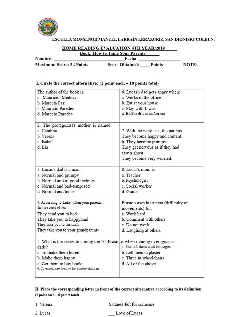 Test: How To Tame Your Parents | PDF