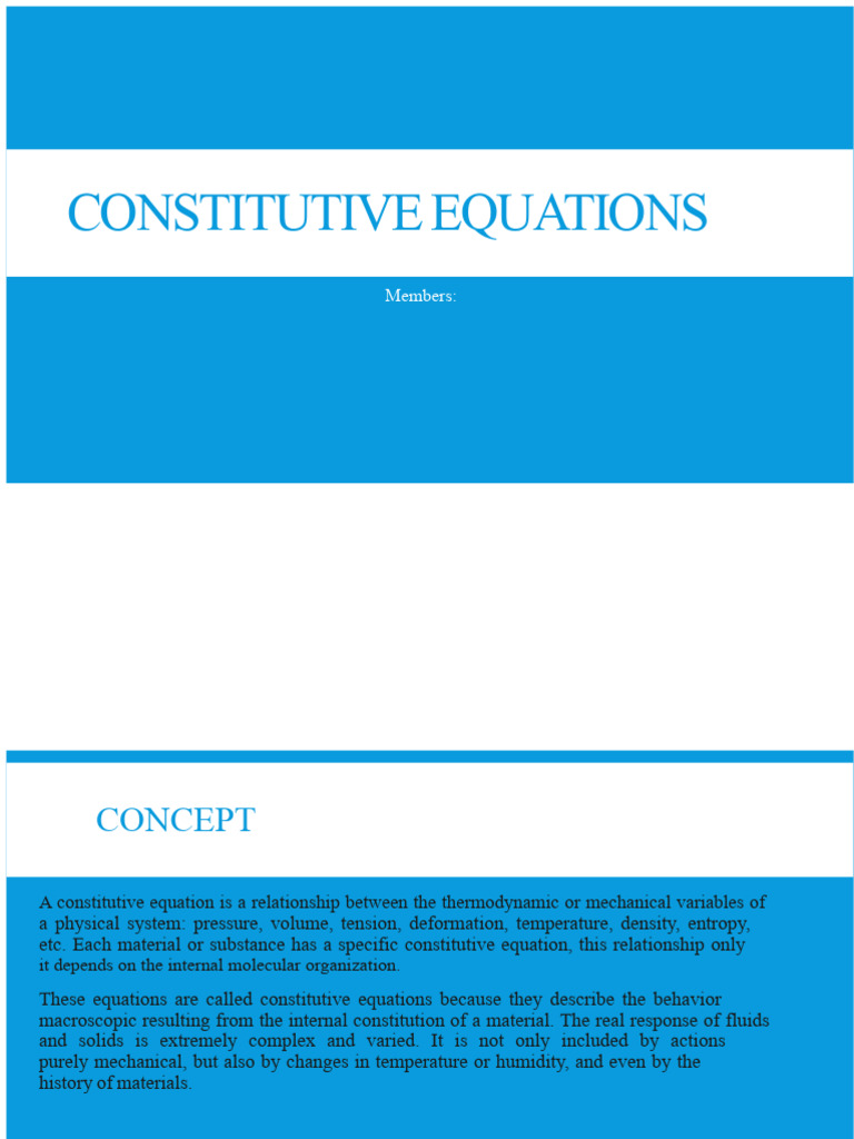 Constitutive Equations | PDF | Constitutive Equation | Stress (Mechanics)