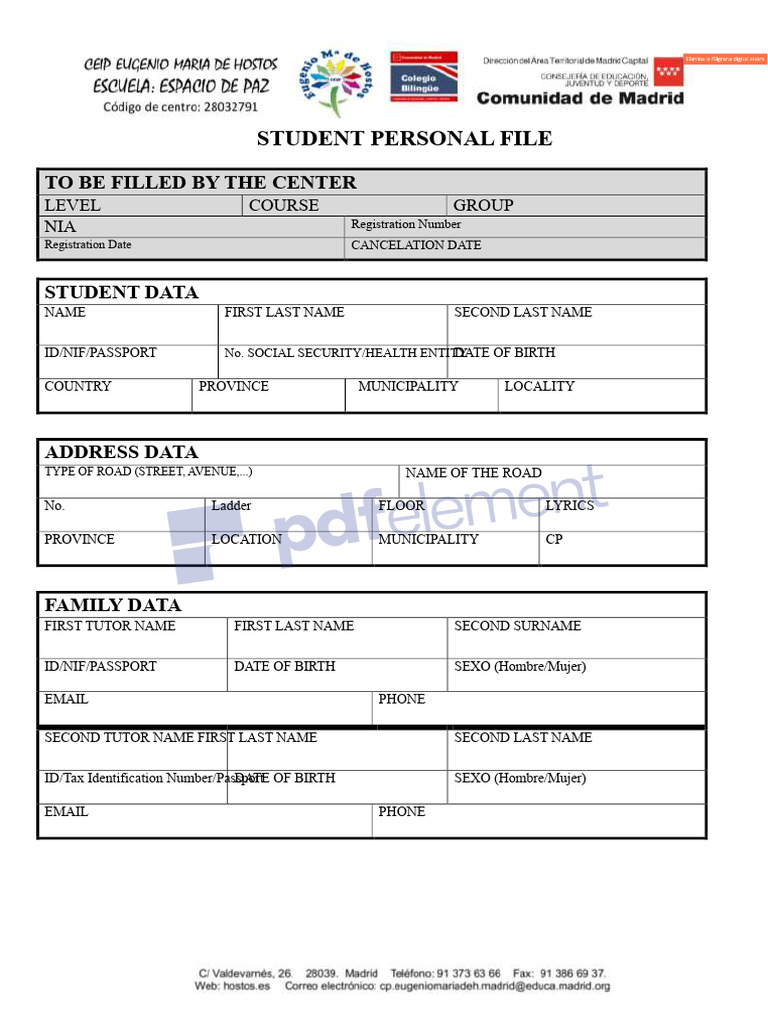 Student Personal File Template | PDF | Government And Personhood | Privacy