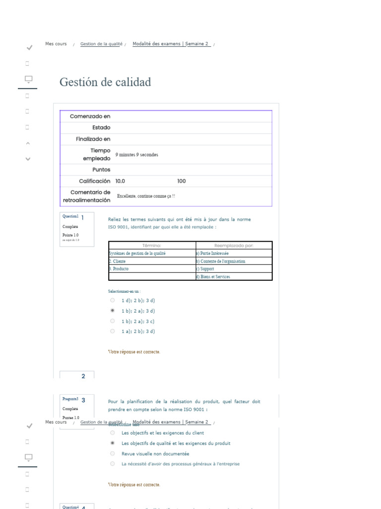 Cours de Gestion de la Qualité ISO 9001 | PDF | Management de la ...