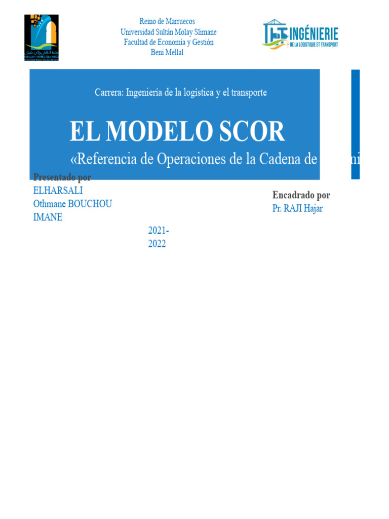 Modelo SCOR en la Cadena de Suministro | PDF | Logística | Business