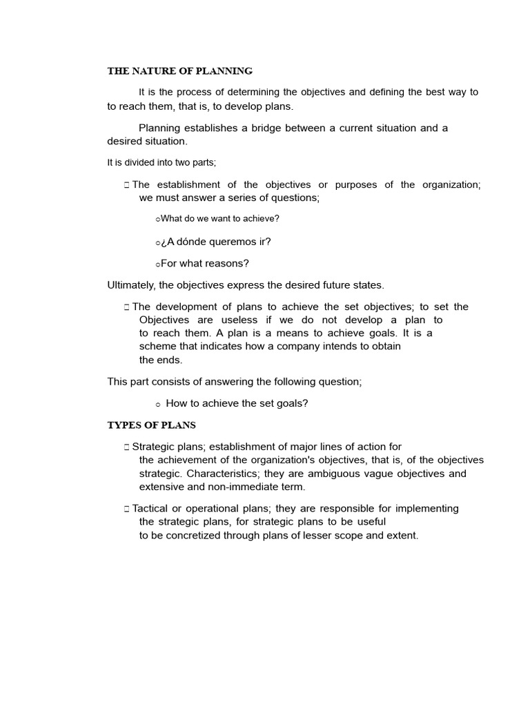 Understanding the Planning Process | PDF | Goal