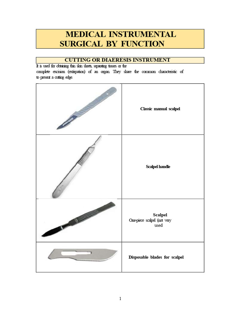 Surgical Instruments by Function and Type | PDF | Surgical Suture ...