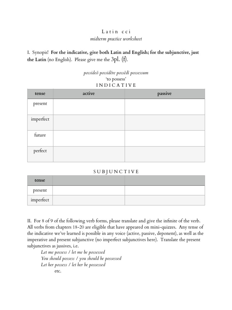 2025 201 Midterm Practice WS | PDF | Grammatical Tense | Verb