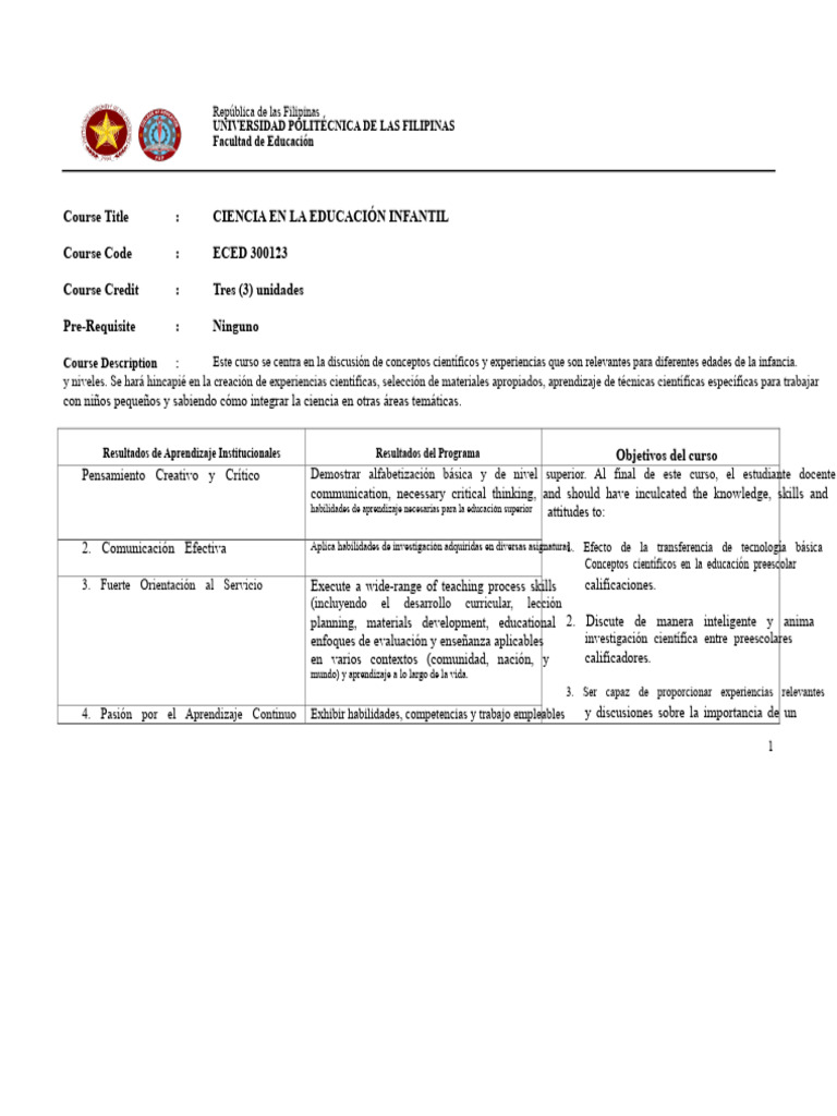 Sin título | PDF | Educación de la primera infancia | Plan de estudios