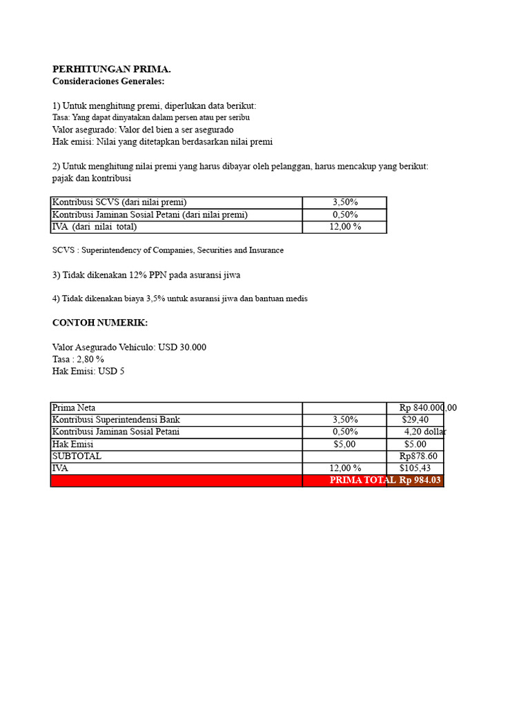Perhitungan premi.pdf | PDF
