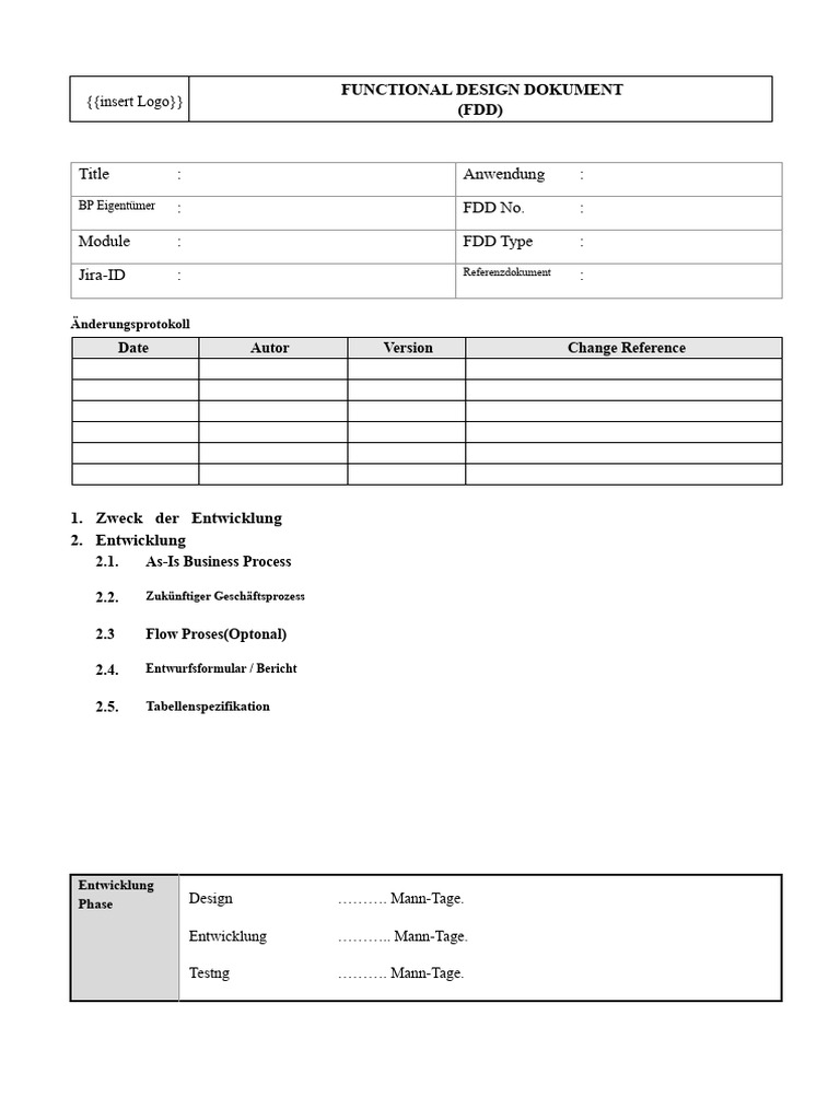 FDD Vorlage | PDF