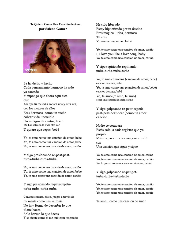 Te amo como una canción de amor. | PDF | Amor | Música grabada