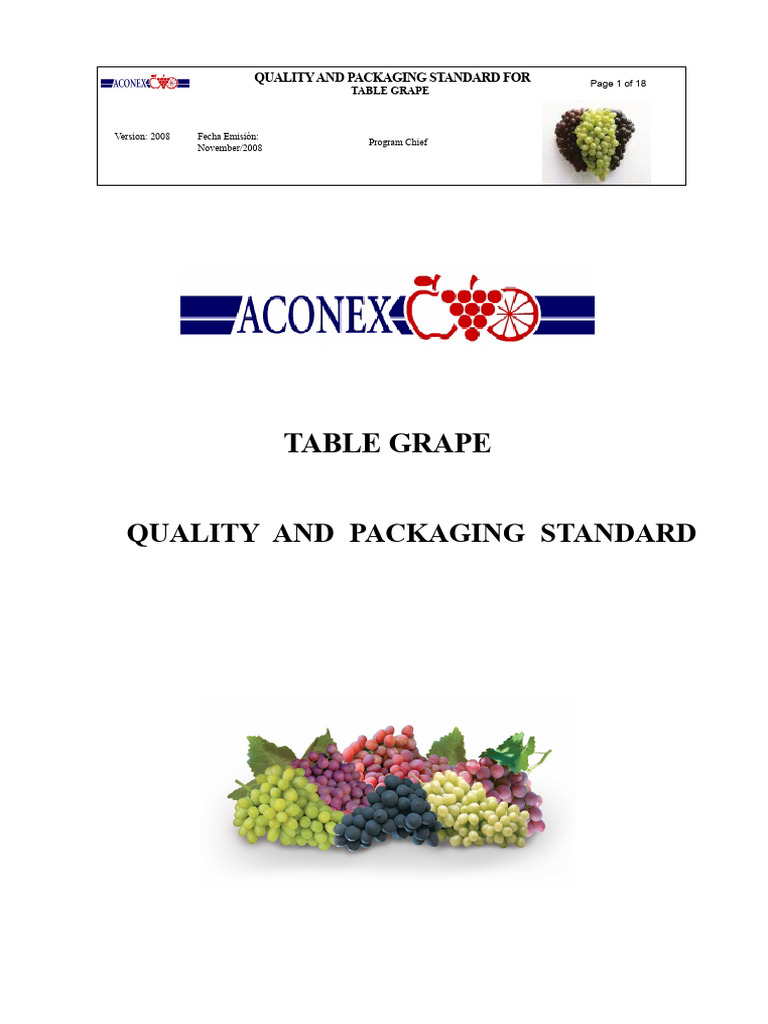 Quality Standard Grape Aconex 08-09-1 | PDF | Berry | Grape