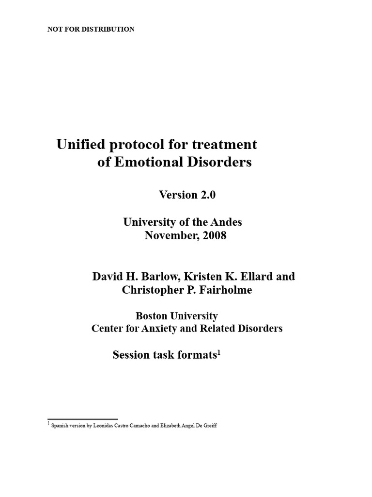 Barlow Unified Protocol Spanish | PDF | Emotions | Anxiety