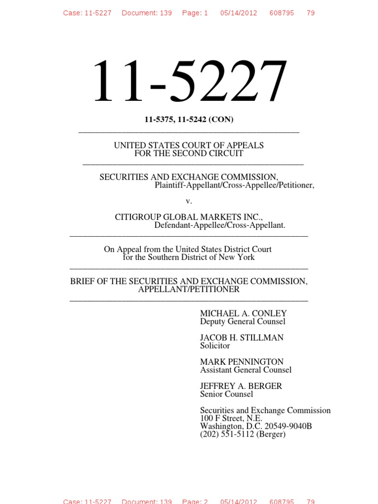 SEC Brief | PDF | Consent Decree | Collateralized Debt Obligation