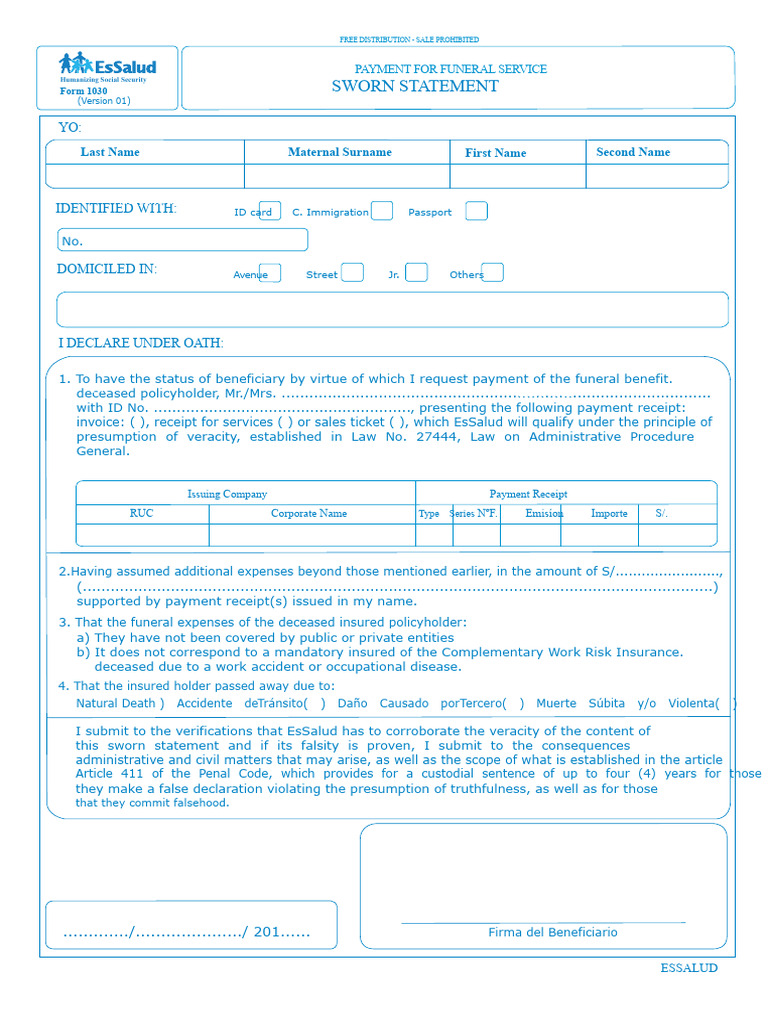 Sworn Statement of Burial | PDF | Insurance | Justice
