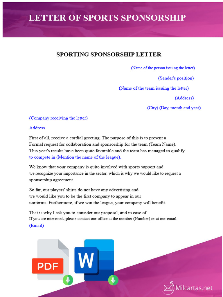 Sports Sponsorship Letter | PDF