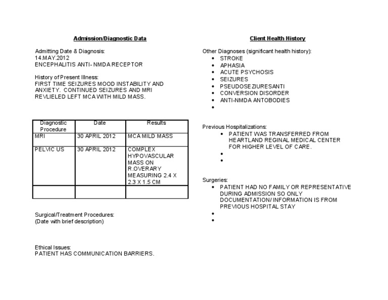 Admission and History | PDF | Medical Diagnosis | Patient