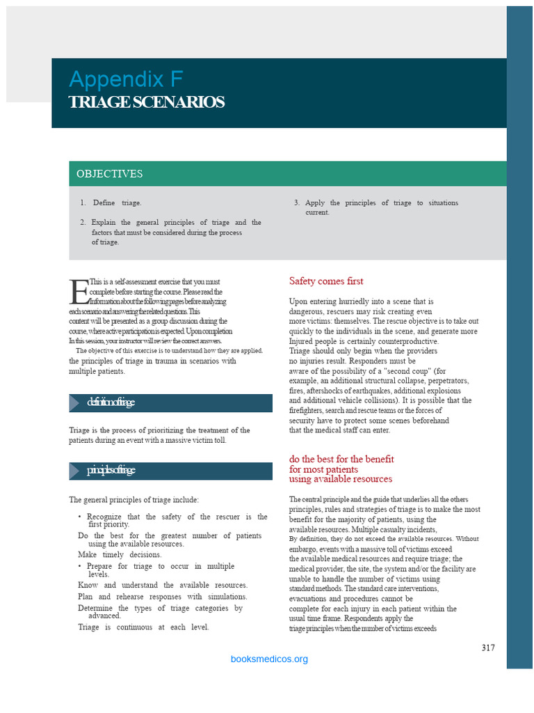Triage Principles and Scenarios Guide | PDF | Medical Specialties ...