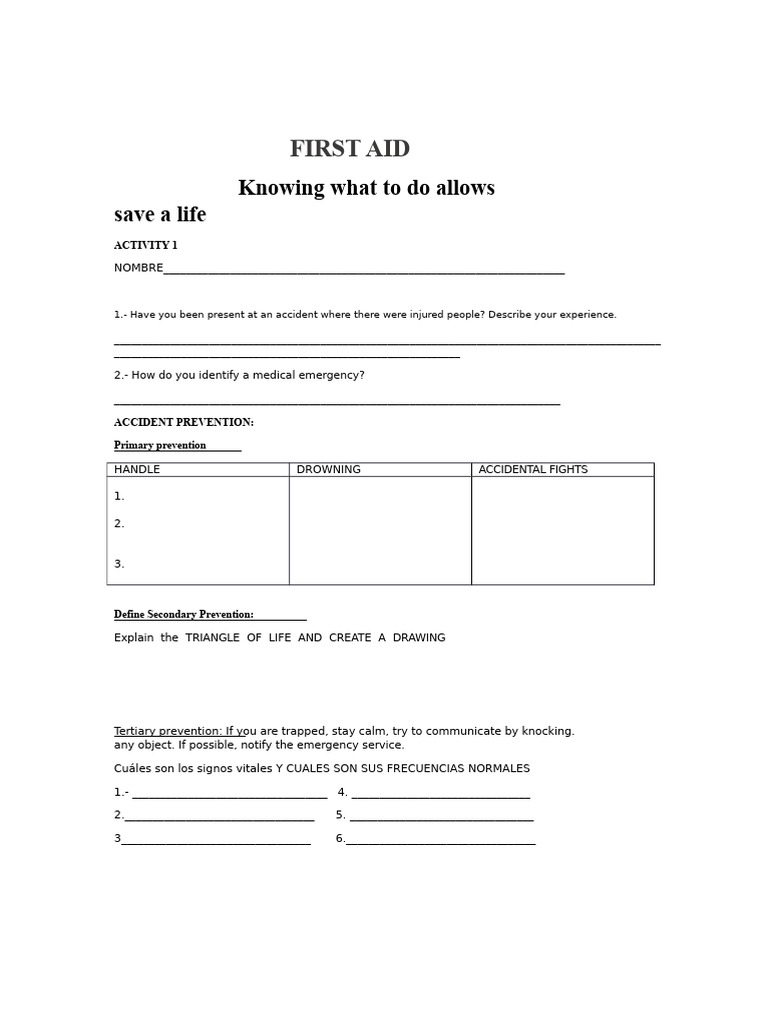 First Aid Activities | PDF | First Aid | Cardiopulmonary Resuscitation