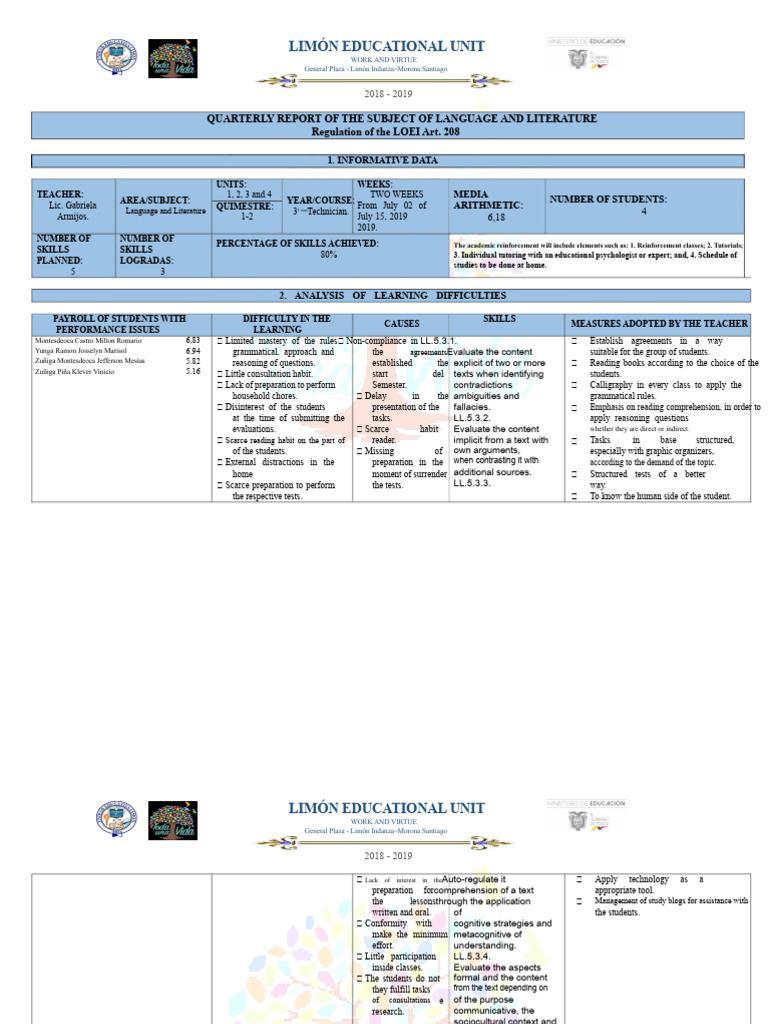 ACADEMIC REINFORCEMENT PLAN 3rd Graders | PDF | Reading Comprehension ...