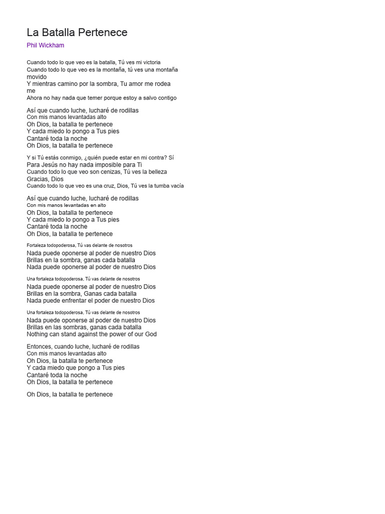 La Batalla Pertenece | PDF