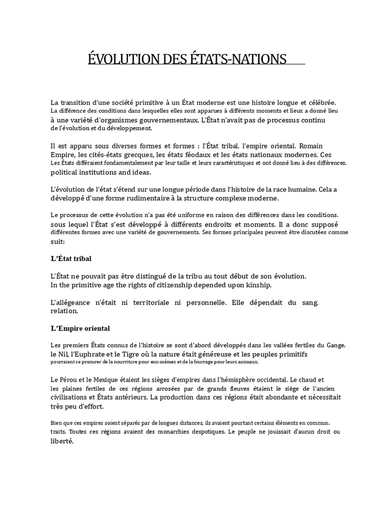 Évolution des États-nations à travers l'histoire | PDF | Rome antique ...