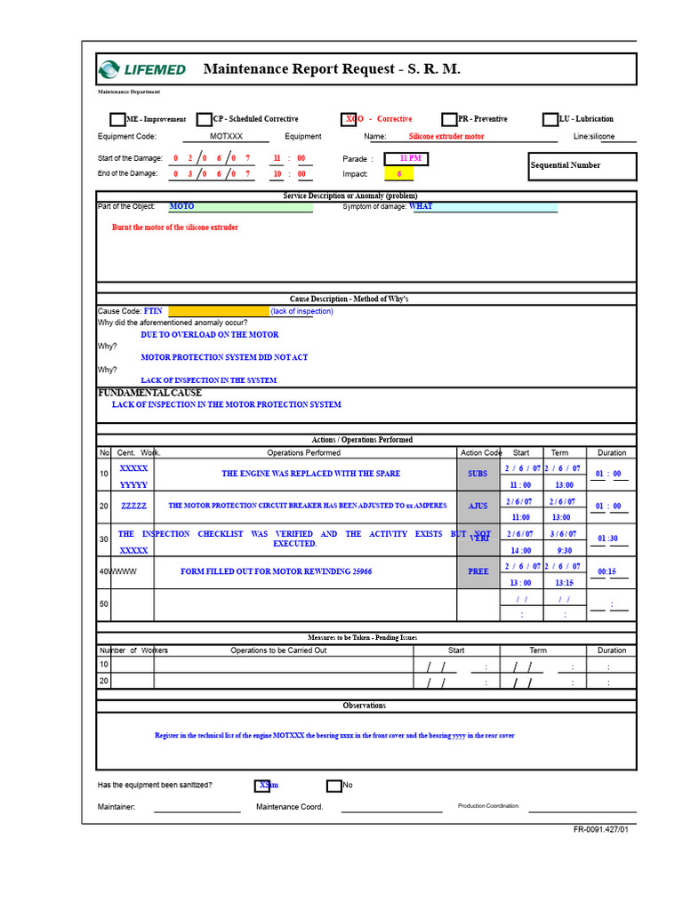 Silicone Extruder Motor Maintenance Report | PDF | Mechanical ...
