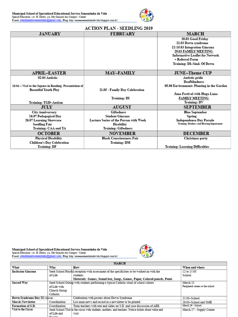Action Plan 2019 | PDF | Special Education | Disability