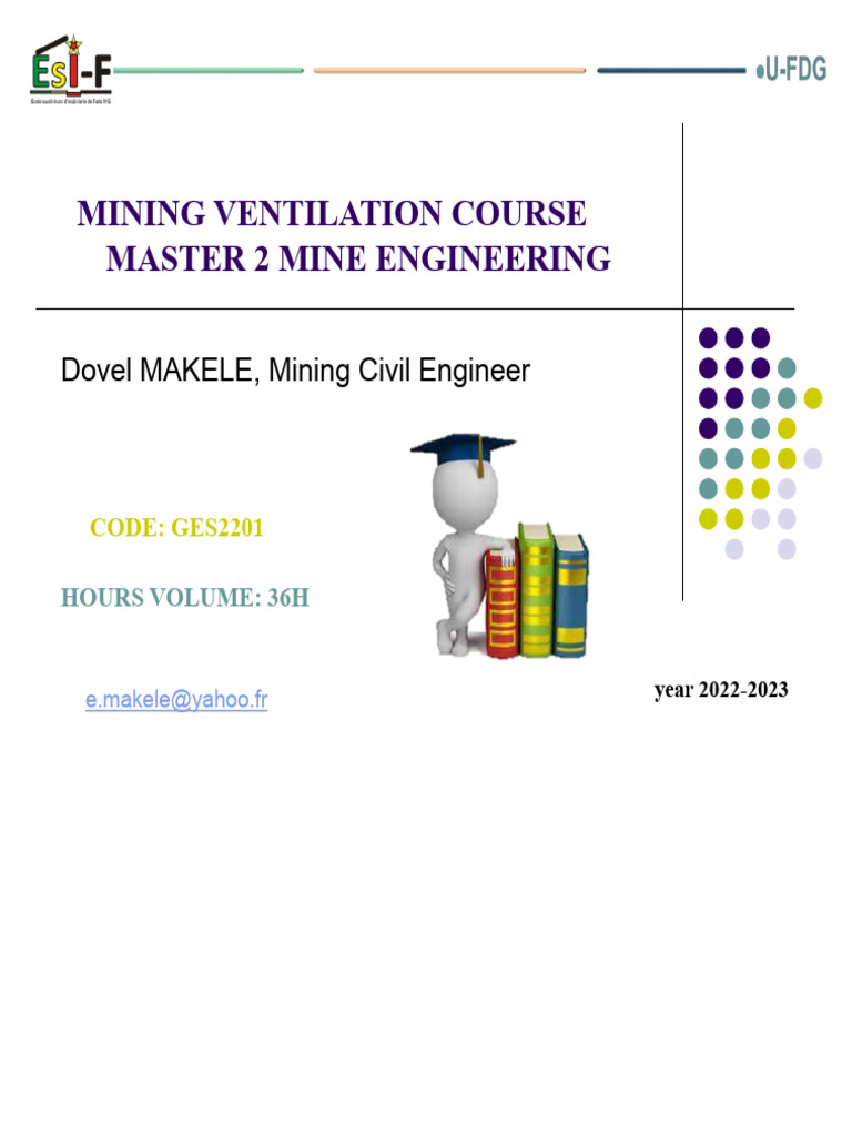 Mining Ventilation Course Overview | PDF | Atmosphere Of Earth ...