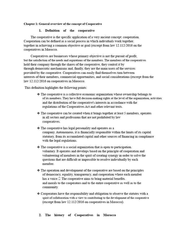 Overview of Cooperatives in Morocco | PDF | Cooperative | Economies Of ...