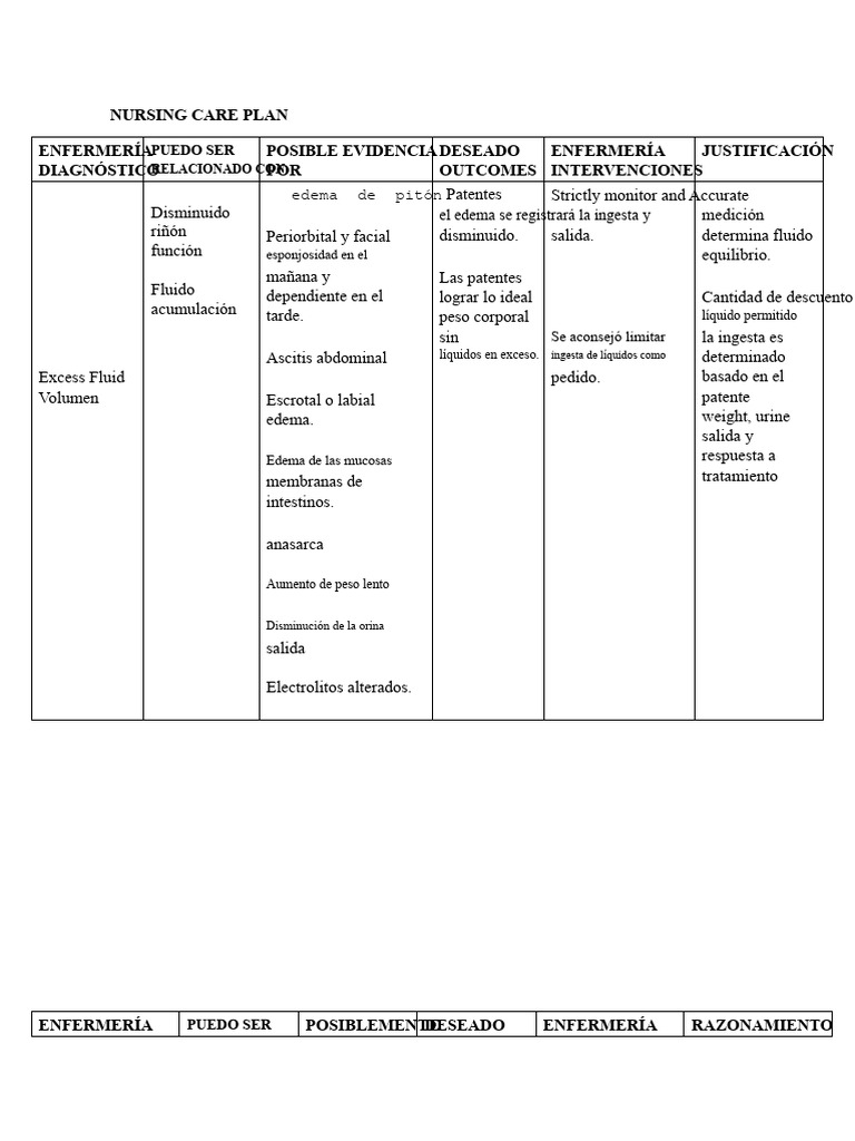 Plan de Cuidado de Enfermería | PDF | Dieta | Nutrición