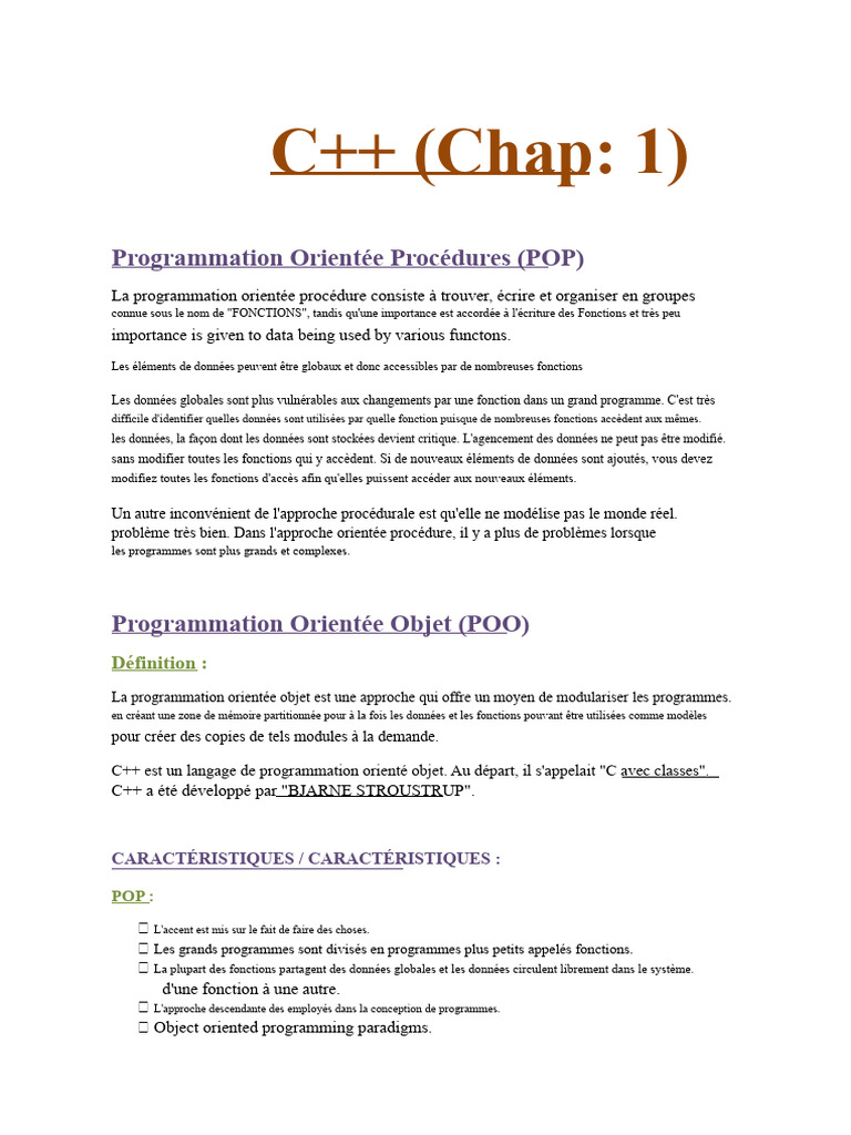 Introduction à la Programmation C++ | PDF | Classe (informatique ...
