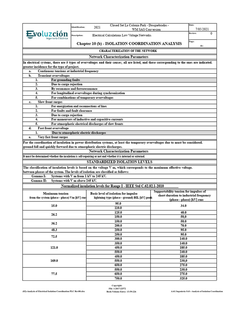 Isolation Coordination Analysis for Electrical Systems | PDF ...