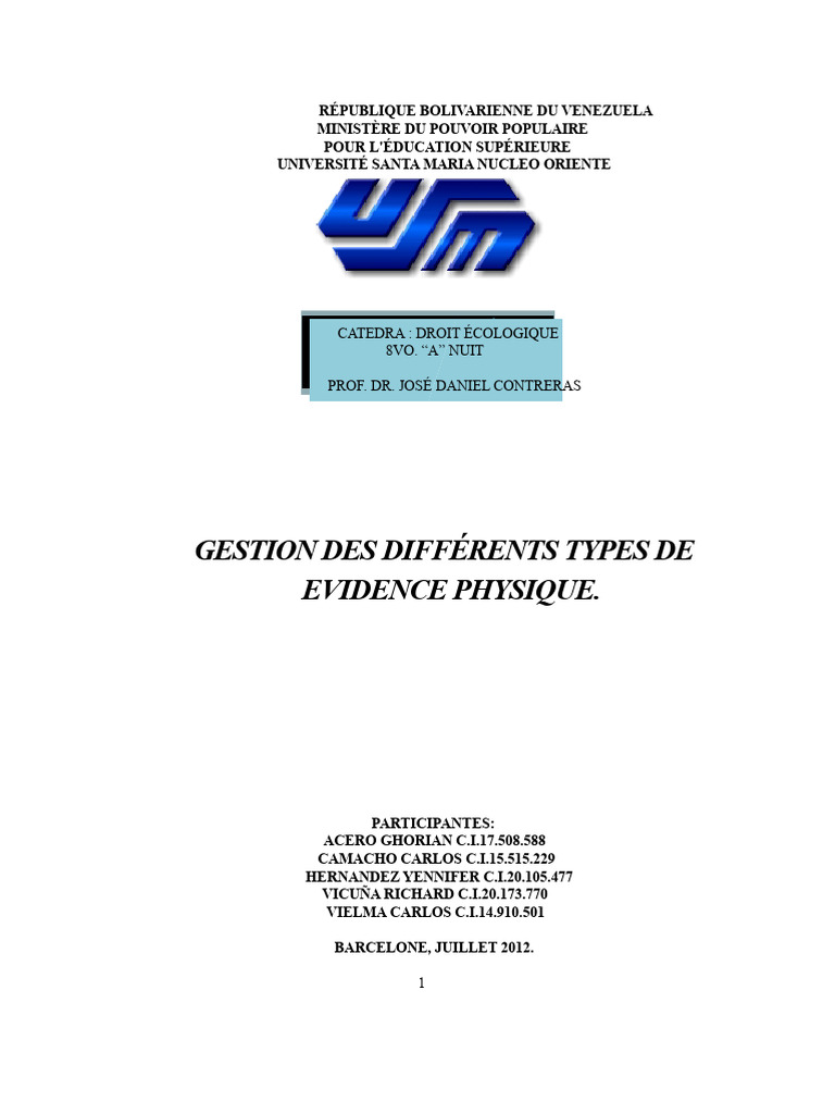Gestion des Preuves Physiques en Criminalistique | PDF | Cartouche ...