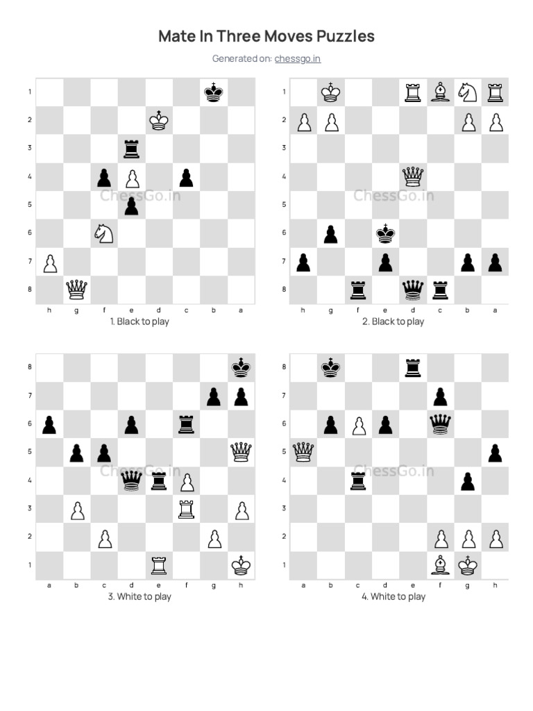 Mate in Three Moves Chess Puzzles - Intermediate Difficulty - ChessGo ...
