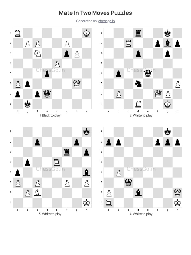 Mate in Two Moves Chess Puzzles - Easiest Difficulty - ChessGo - in ...