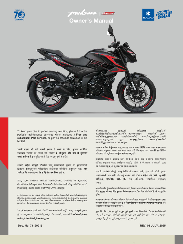 Pulsar N250 Owner's Manual | PDF | Anti Lock Braking System