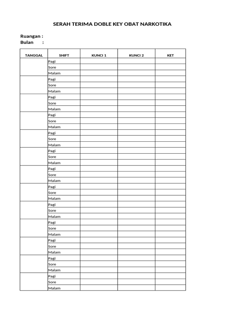 Form Serah Terima Doble Key | PDF