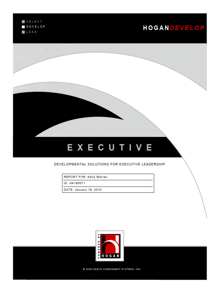 HoganDevelop Executive HPI | PDF | Leadership | Psychology