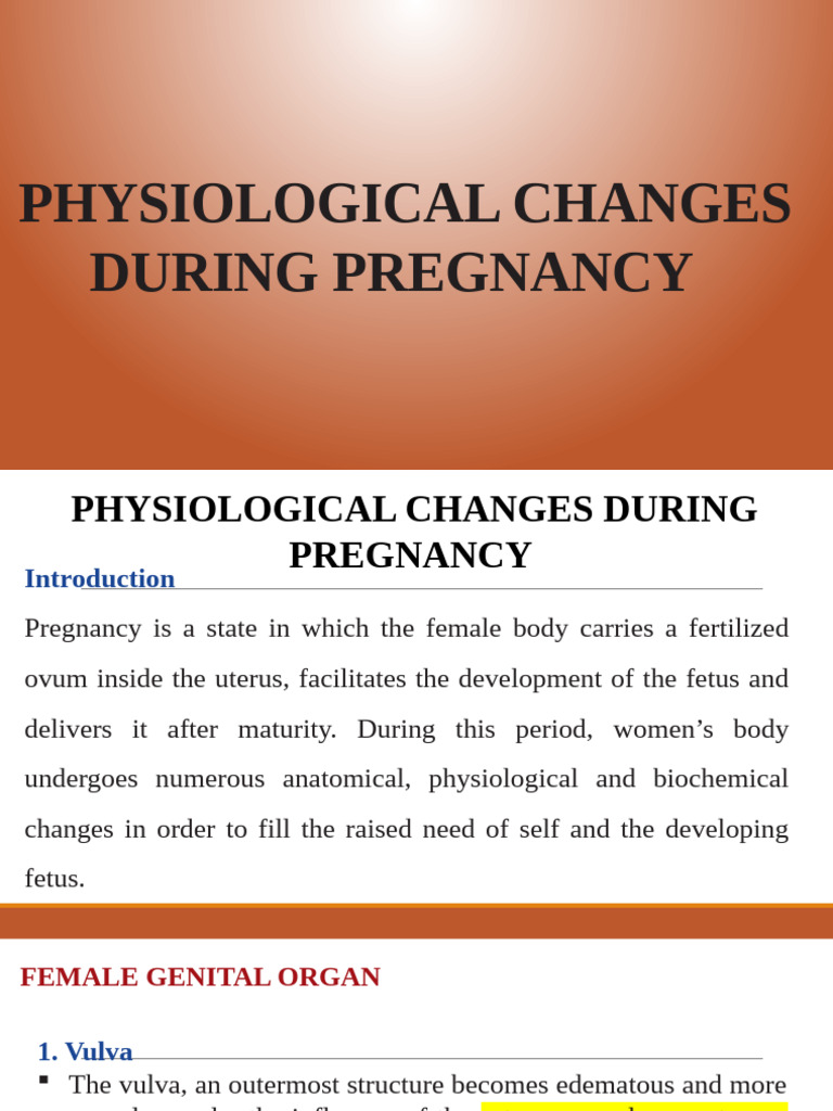 Physiological Changes in Pregnancy | PDF | Uterus | Cortisol