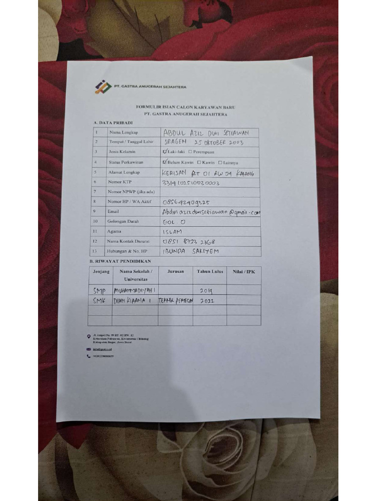 Abdul Aziz (Helper) | PDF
