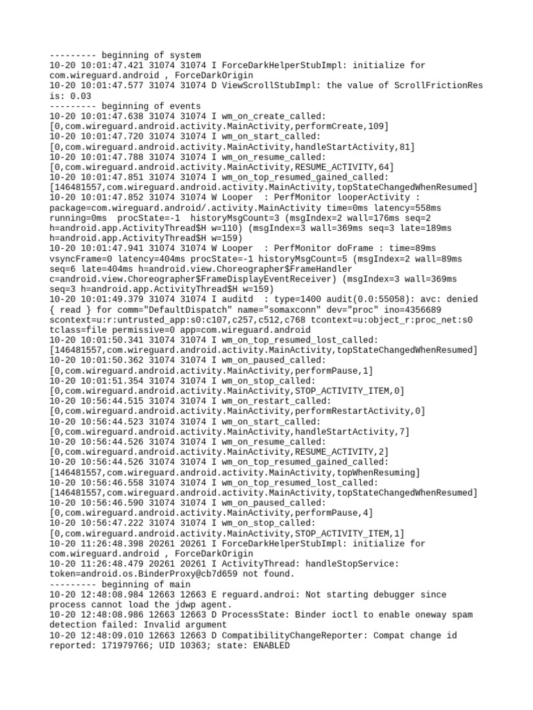 WireGuard Android Activity Logs | PDF | Computer Engineering ...
