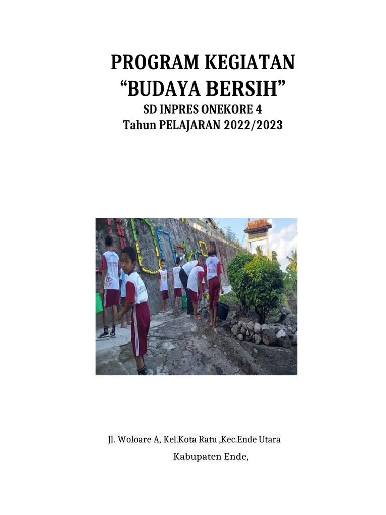 Program Budaya Bersih SD Inpres Onekore 4 | PDF