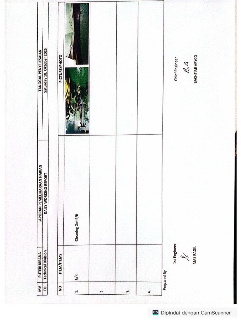 Engine Daily Report 18-10-2025 09.58 | PDF