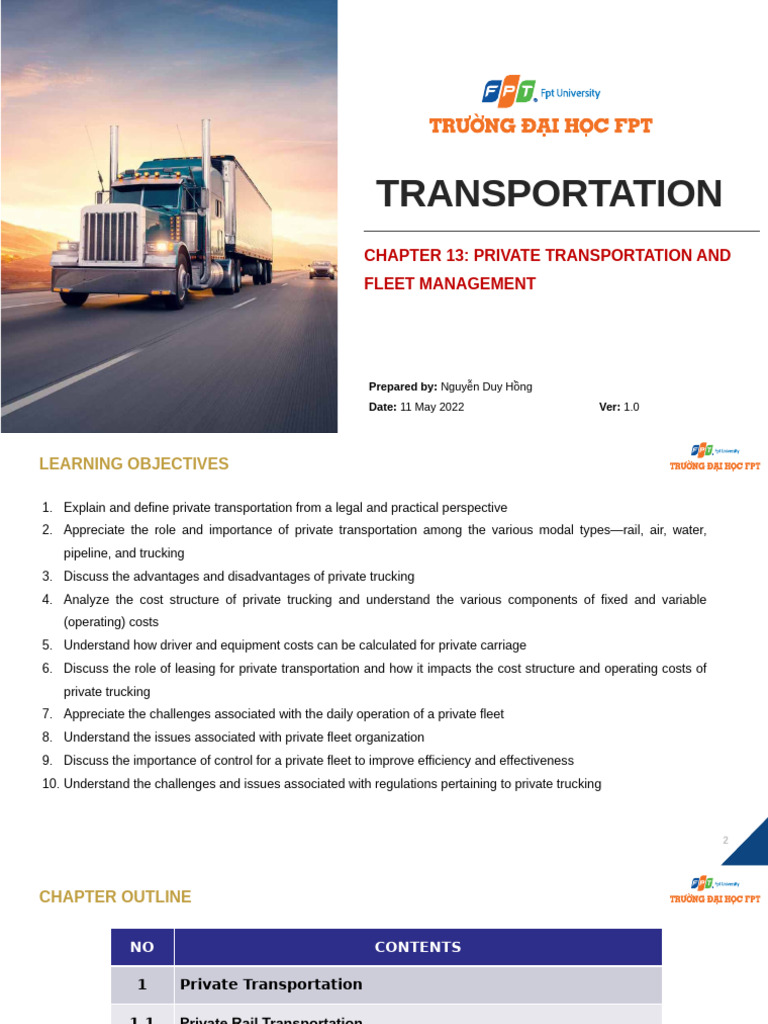 Private Transportation Fleet Management | PDF | Transport | Rail Transport