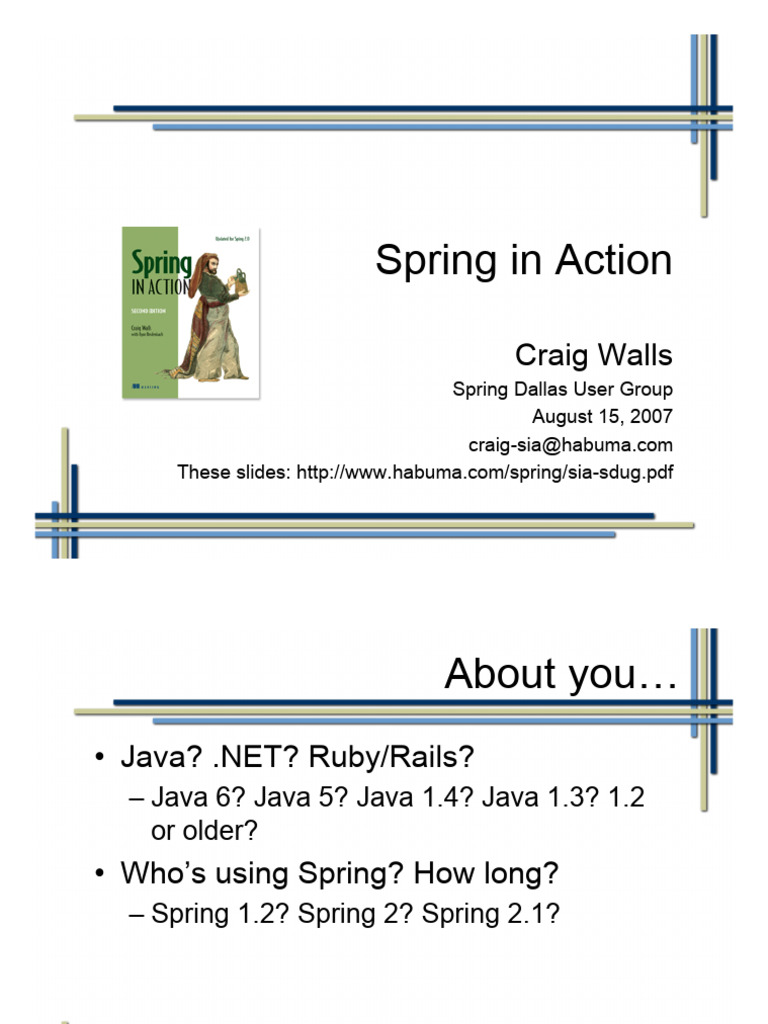 Spring in Action: Craig Walls | PDF | Spring Framework | Computer Libraries
