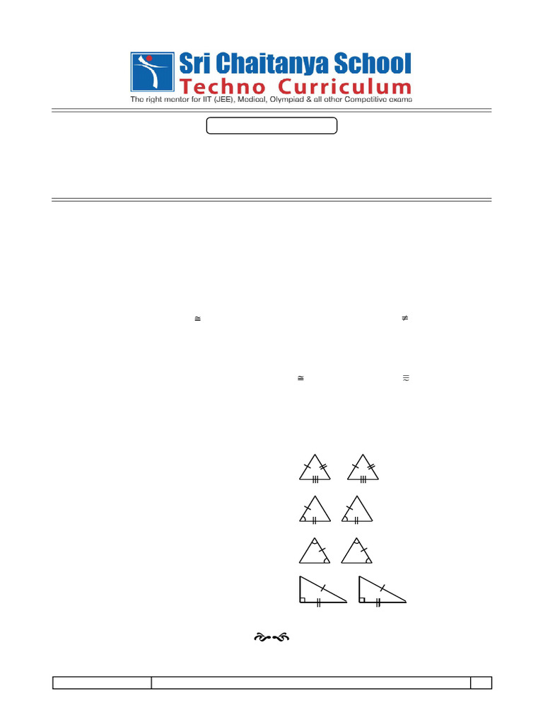 Maths (Techno) VI - Worksheet - 7 Congreuncy of Triangles | PDF
