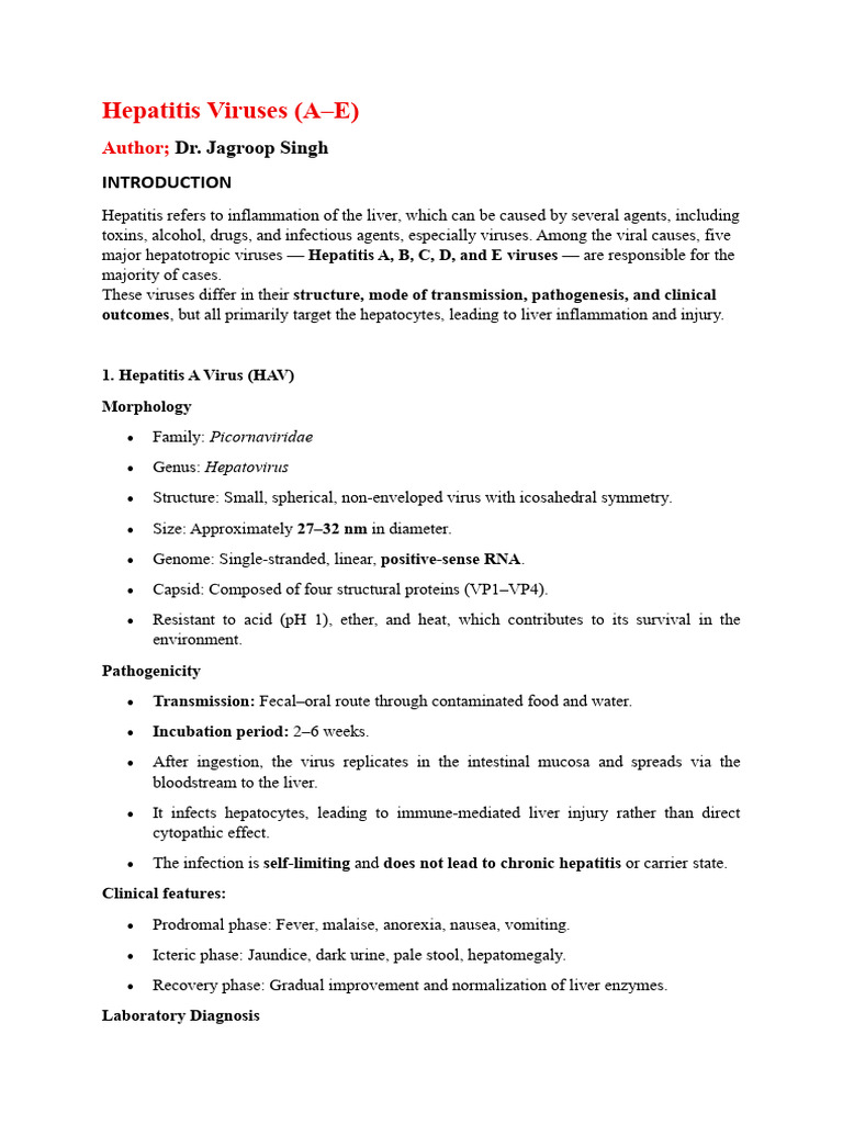 Overview of Hepatitis Viruses A-E | PDF | Hepatitis B | Hepatitis